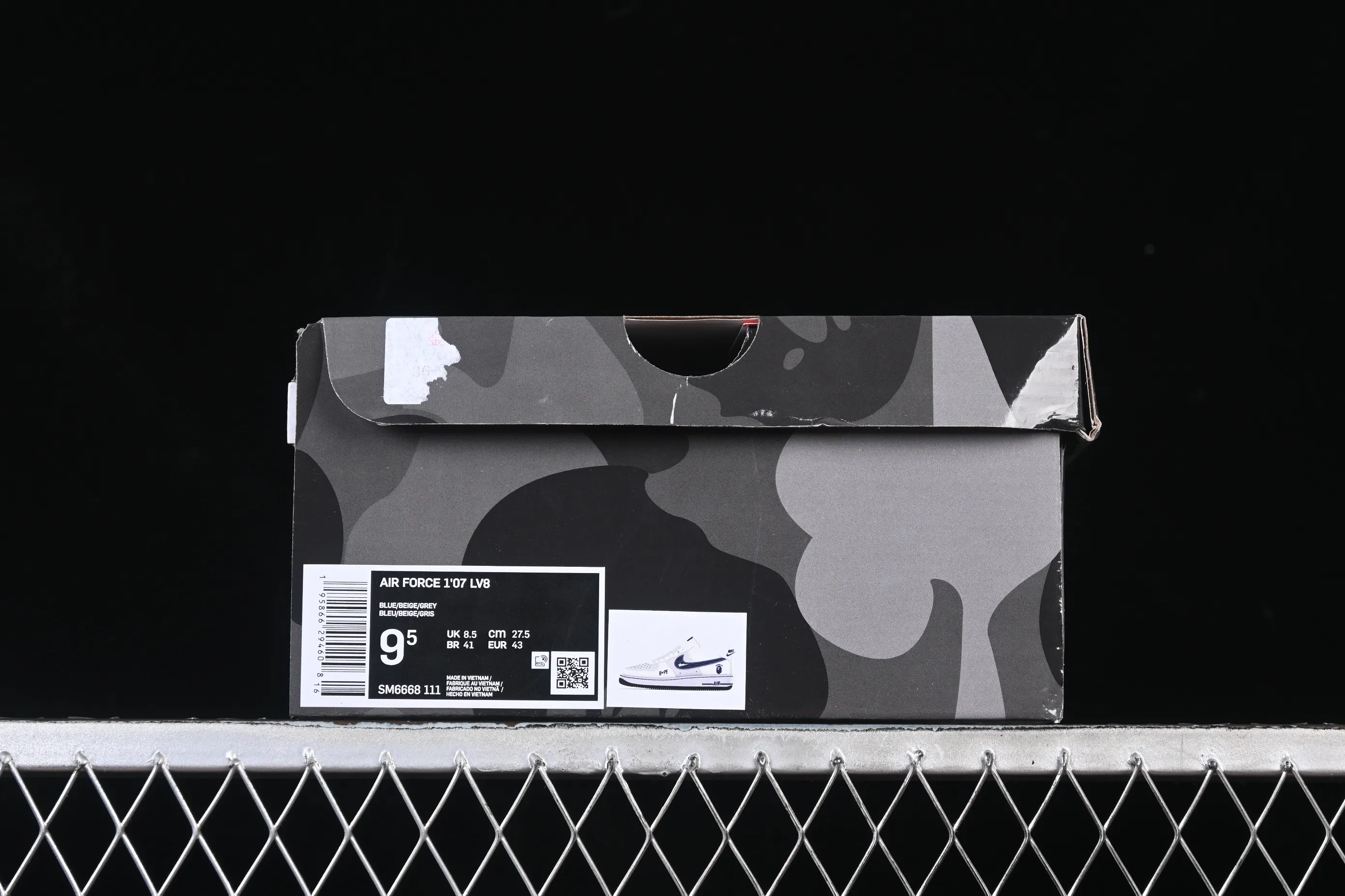 All categories Nk Air Force 1 Air Force series Nk Air Force 1 Low Air Force low top Nike Air Force 1'07 Low BaPe co-branded beige gray blue Air Force 1 low top casual sneakers SM6668-111